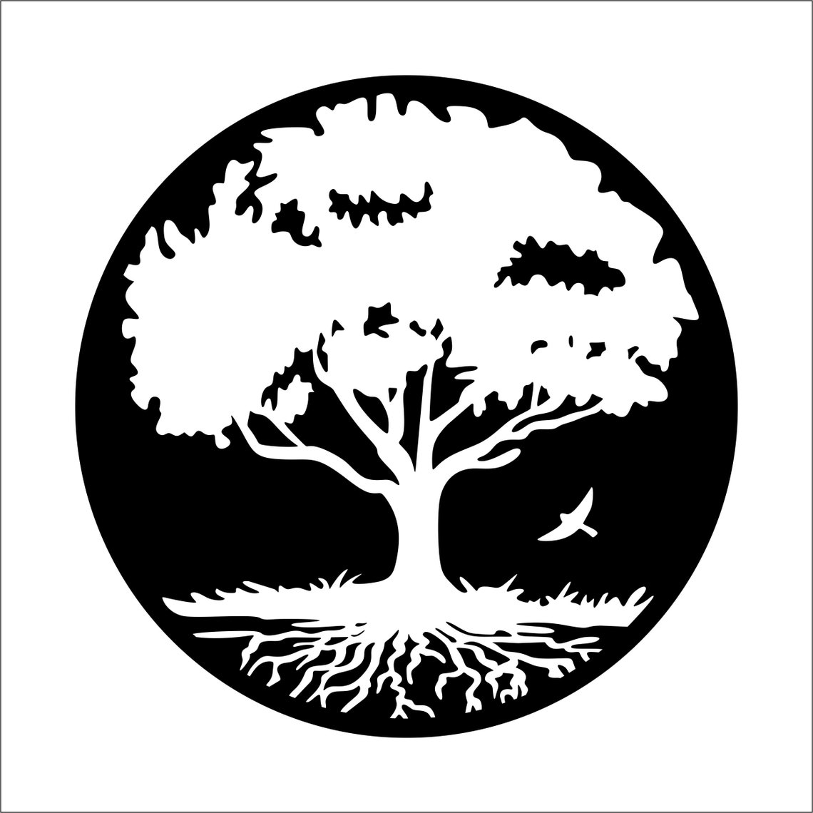 Tree svg Tree dxf round tree tree of life svg tree circle Etsy