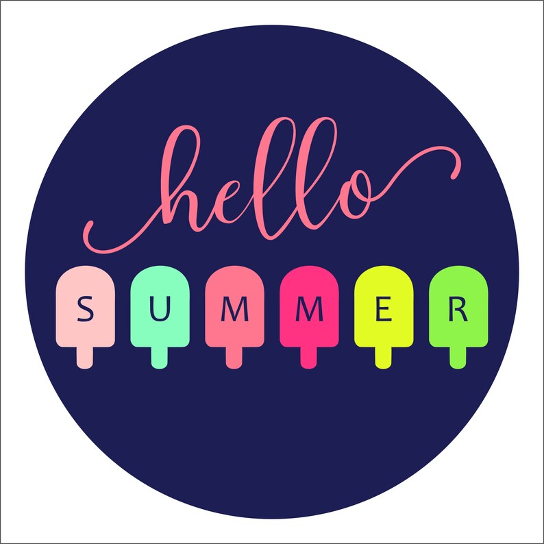 Summer door hanger svg Hello summer signs svg multilayer ...