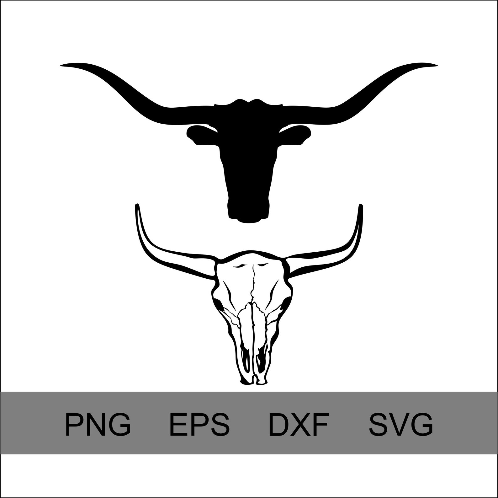 Longhorn SVGDXFpng eps. Longhorn head svg cut files Etsy