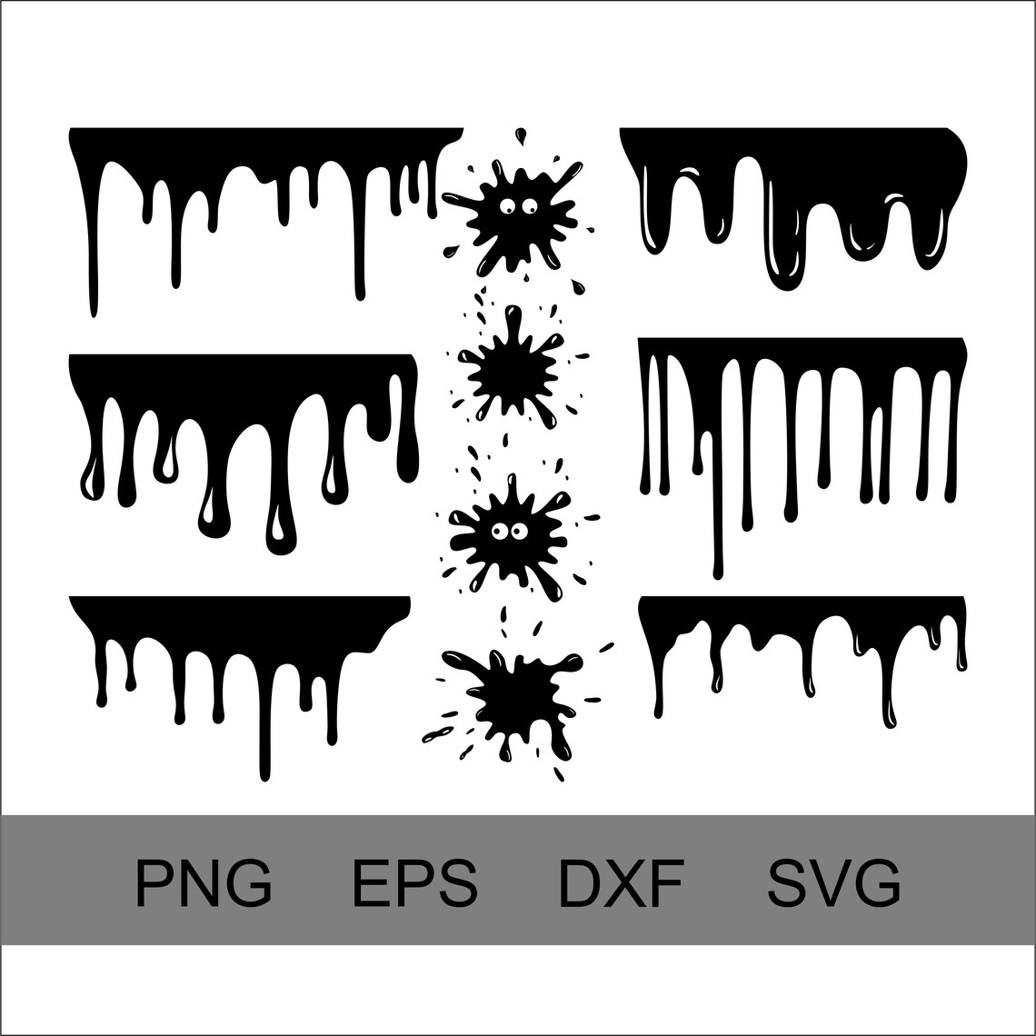 Slime svg dxf png eps. Dripping borders svg cutting files. | Etsy