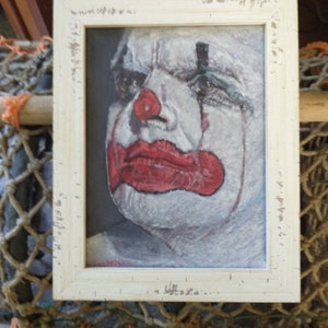 PINTURA AL ÓLEO/Pintura de Payaso/Bellas Artes/Regalo/Arte Mural Original/Pintura Colorida/Emoción/Frustración/Espejo/Única/Regalo/Decoración de Pared