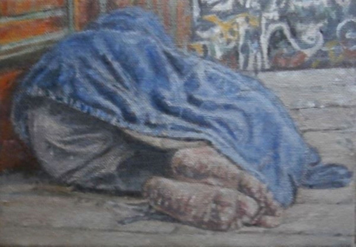 HOMELESS Painting/OIL PAINTING/Fine Art/Original art/ Etsy