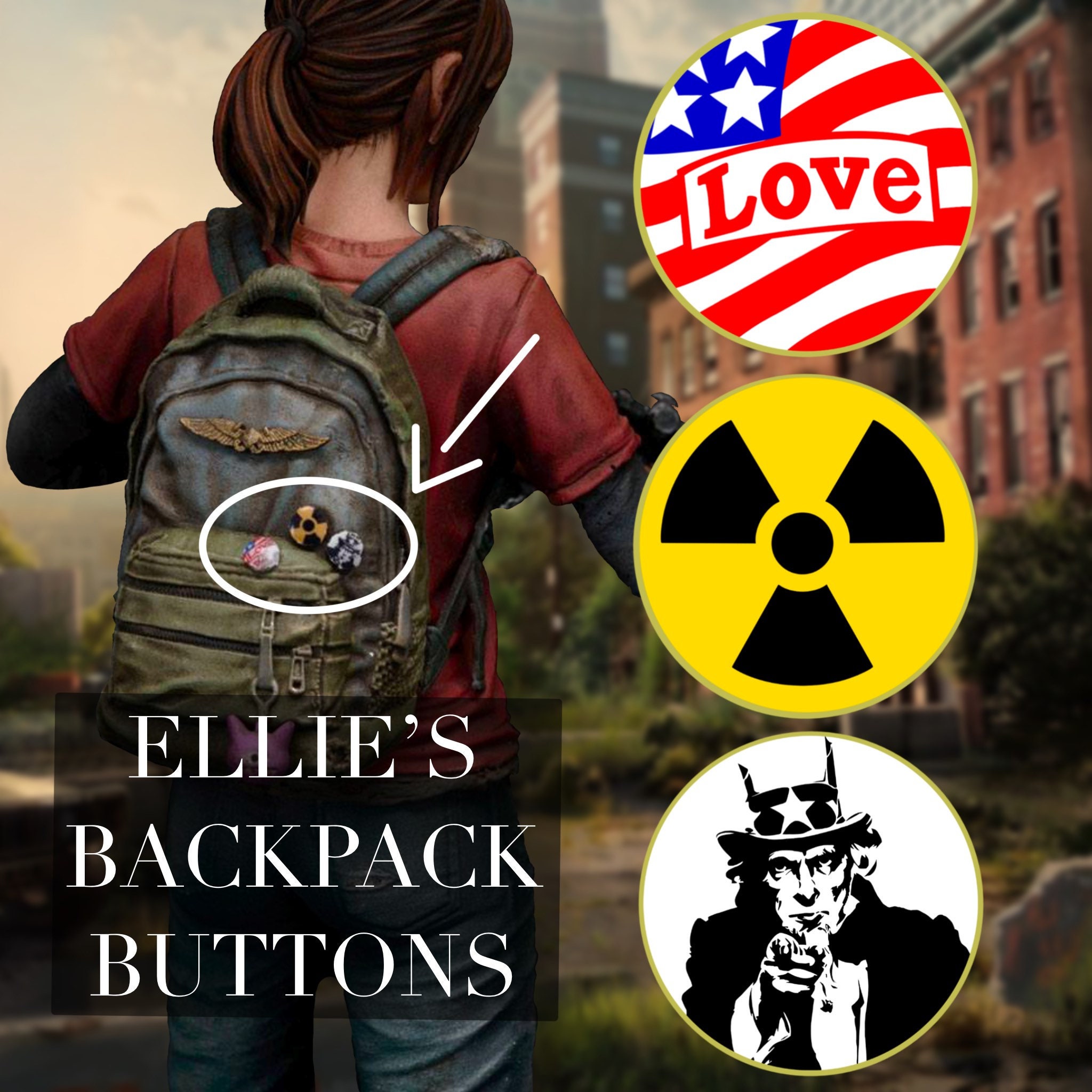 The Last of Us Cosplay Ellie Joel Backpack Unisex Rucksack Canvas Shoulder  Bag