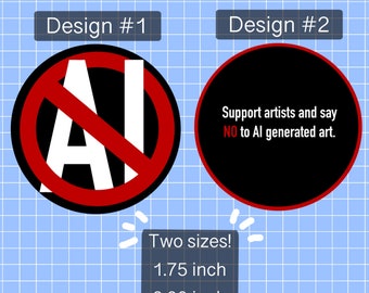 Anti AI art generated - buttons 1.75 / 3.0