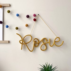 Knitted wire name sign - up to 10 letters | Personalised knitted word | Custom wire words | Knitted wire words | Nursery decor | New baby