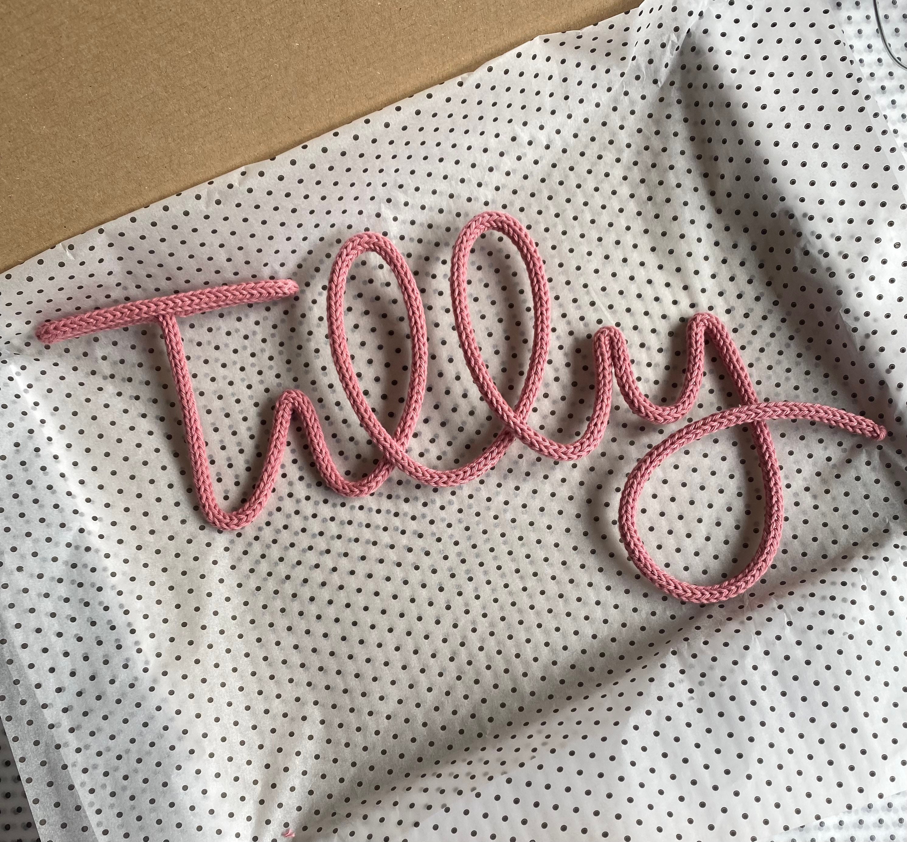 Knitted Wire Name Sign up to 10 Letters Personalised Etsy UK