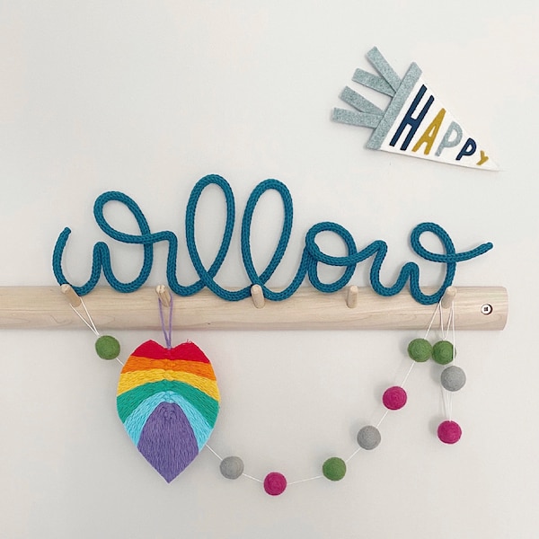 Custom wire name sign - up to 10 letters | Knitted name | Personalised gift | Custom wire word | Knitted wire word | New baby gift ideas