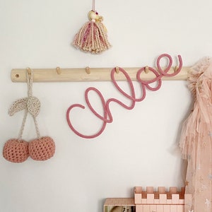 Kids name sign - up to 10 letters | Knitted name | Knitted words | Knitted wire words | Nursery decor | Bedroom door sign | New baby gift