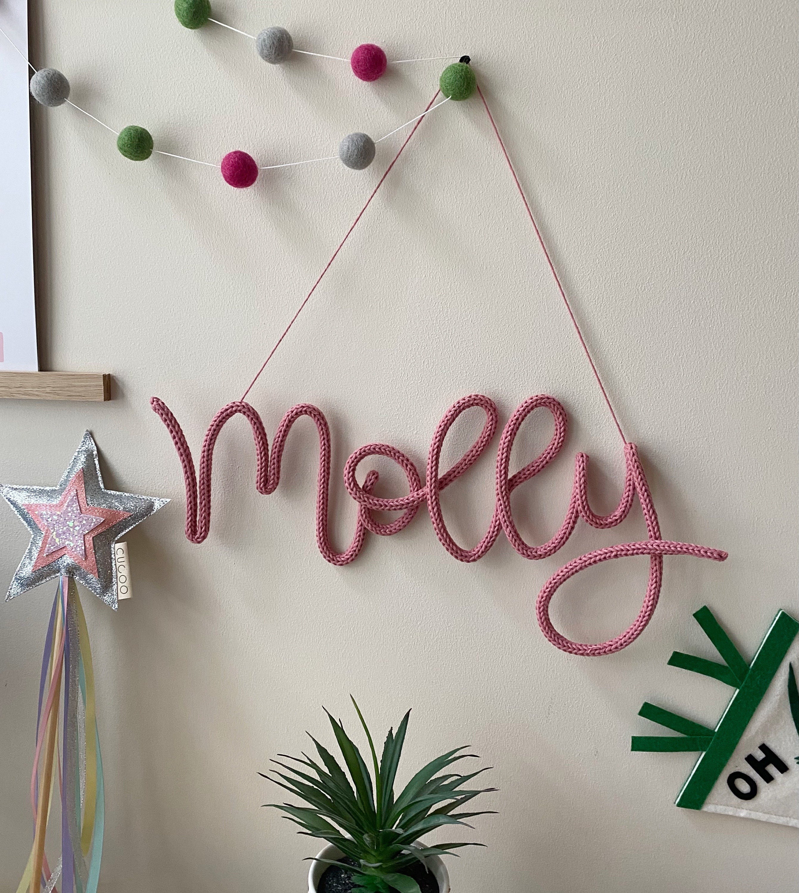 Custom knitted wire name sign Personalised wire word Etsy