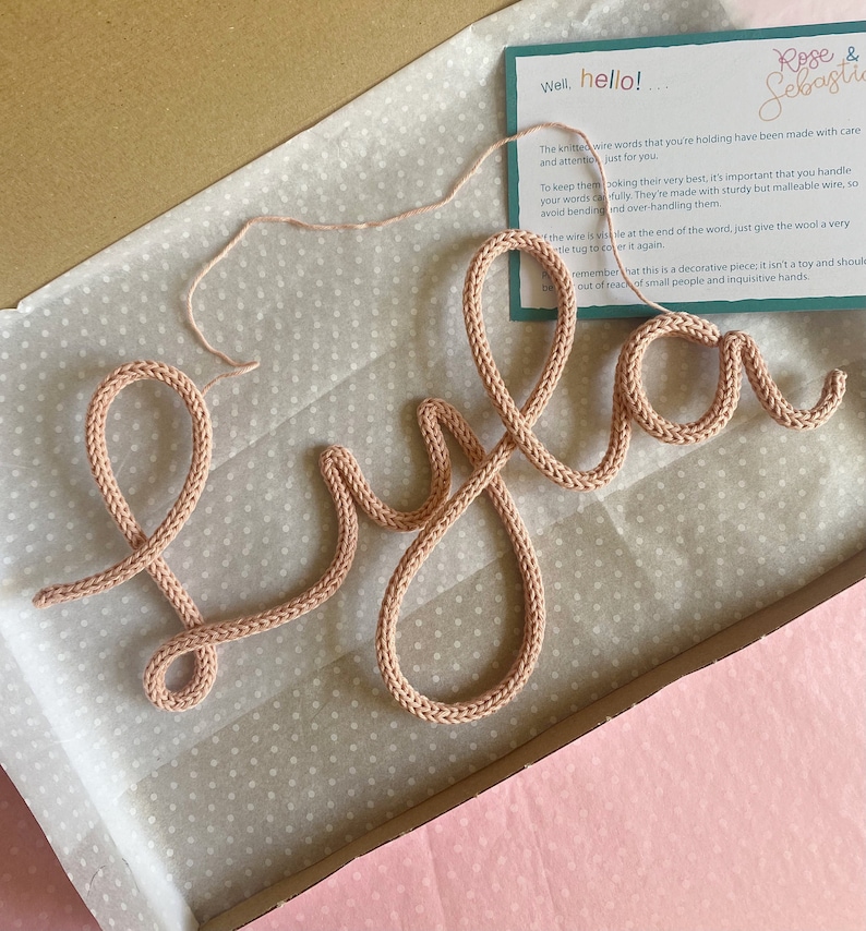 Custom Wire Name Sign up to 10 Letters Knitted Name Etsy