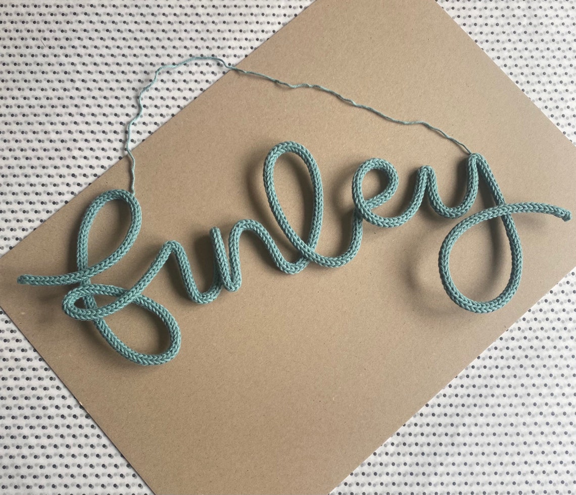 Custom knitted wire name sign Personalised wire word Etsy