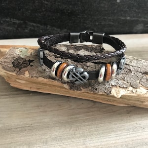 Mens Leather Bracelet. Mens wristband.