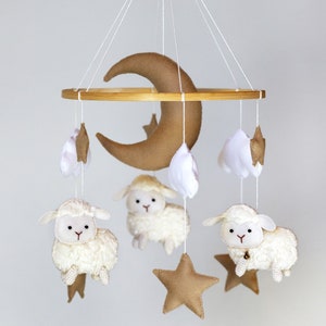 Sheep Mobile | felt | Children's room | Decoration | Wall decoration | Wall hangings