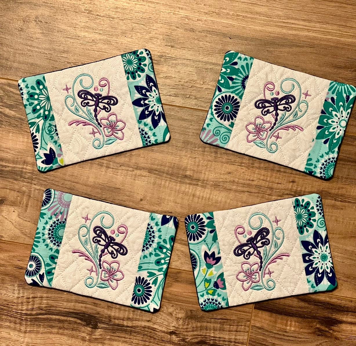 Dragonfly Mug Rug Gift Set W/basket Etsy
