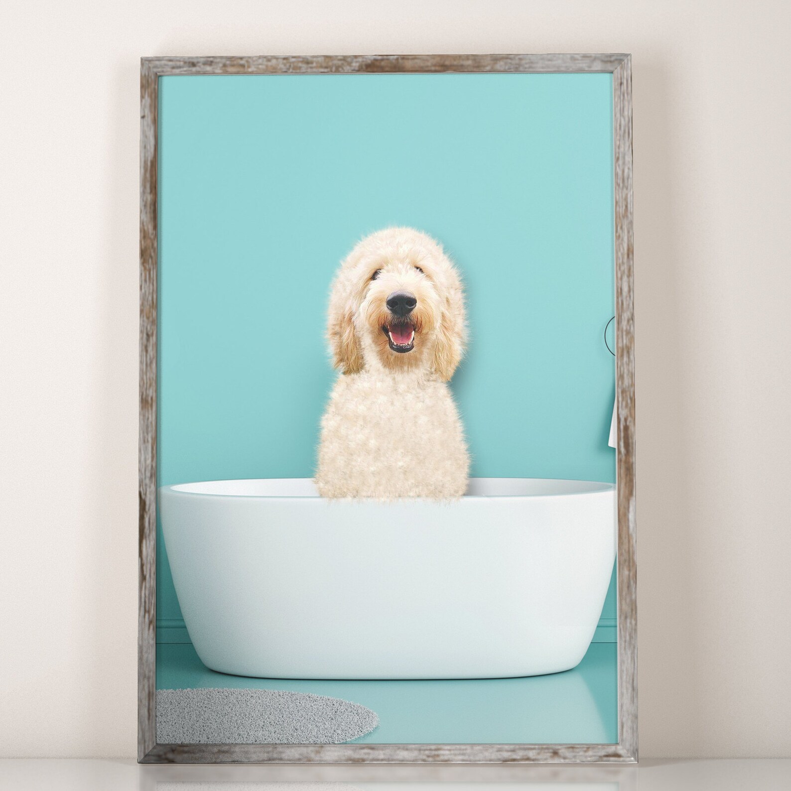 Goldendoodle Artwork Bathroom Décor Print Wall Decor Golden Etsy
