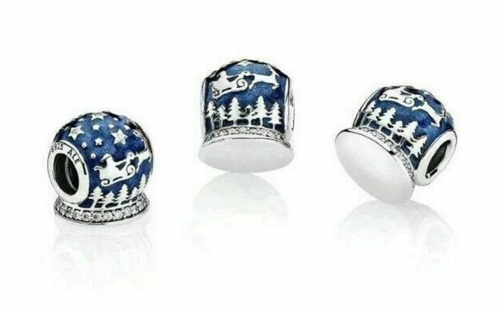 2022 Pandora Christmas Ornament New Authentic PANDORA Christmas Night Blue Snow Globe Charm Etsy