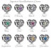 New Pandora Signature Heart Birthstone Charm Fully Stamped Sterling Silver Jan-Dec 