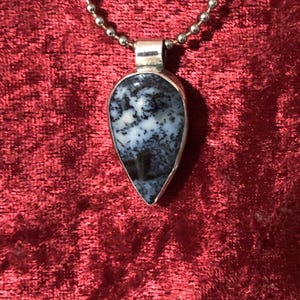 Dendritic Agate  Sterling Silver Gemstone Pendent / Necklace