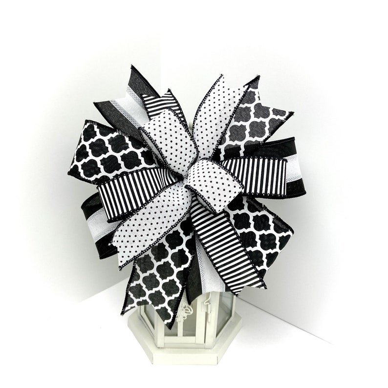 Everyday Bow Farmhouse Bow for Wreath Black and White Wreath Etsy