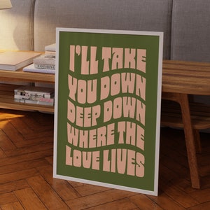 Wo Liebe lebt Druck | Musik Poster | Wandkunst | A5 A4 A3 | Fett | Typografisch | Zitat | Drucken | Haus-Musik