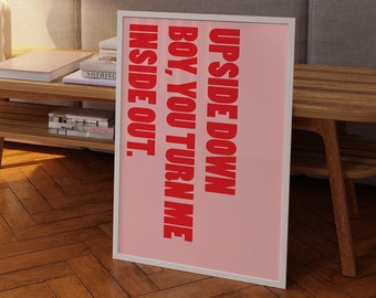 Upside Down - Diana Ross | Disco Print | Music Poster | Wall Art | A5 A4 A3 | Disco | Bold | Typographic | Lyrics | Quote