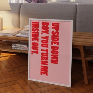 Upside Down | Disco Print | Music Poster | Wall Art | A5 A4 A3 | Disco | Bold | Typographic | Lyrics | Quote