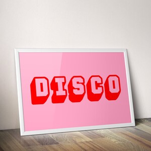 Disco Graphic Print | Music Poster | Wall Art | A5 A4 A3 | Retro Inspired Music Print | Disco | Bold | Typographic | Lyrics | Quote / Groovy