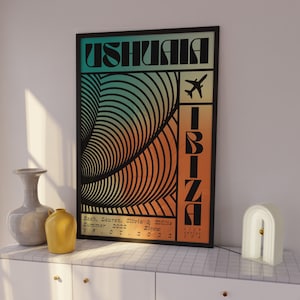 Impresión de Ushuaia / Póster de Ibiza / Arte mural / A5 / A4 / A3 / Negrita / Tipográfico / Personalizado / Club / Cita / Impresión / Música house
