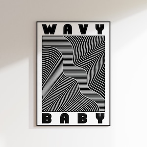 Gewellter Babydruck | Säure | 90er Jahre | Toben | Musik Poster | Wandkunst | A5 A4 A3 | Haus-Musik | Fett | Typografisch | Zitat | Wanddekoration