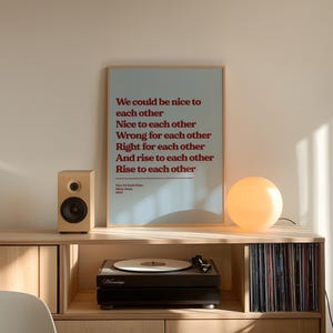 Custom Song Lyric Print | Music Poster | Wall Art | A5 A4 A3 | Typographic | Lyrics | Custom Print | Wall Decor | Special Personalised Gift GREYISH BLUE/PLUM