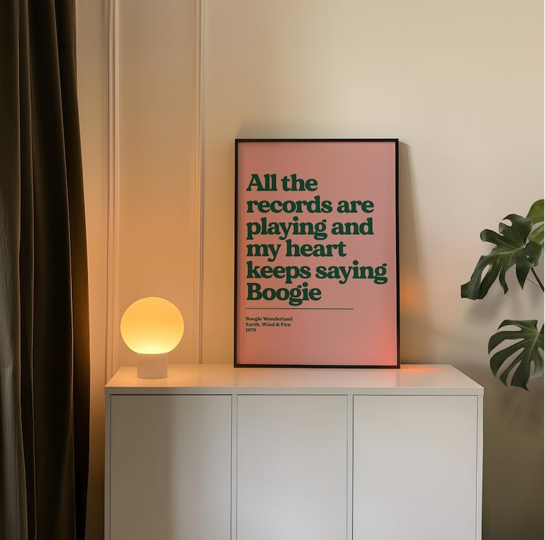 Custom Song Lyric Print | Music Poster | Wall Art | A5 A4 A3 | Typographic | Lyrics | Custom Print | Wall Decor | Special Personalised Gift PINK BGROUND/GREEN