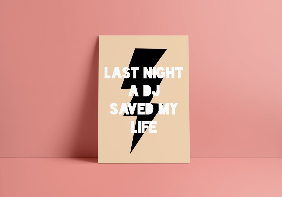 Indeep Last Night A Dj Saved My Life Paroles Last night a DJ saved my life Indeep lyric print | Etsy