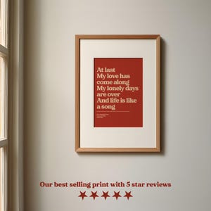 Custom Song Lyric Print | Music Poster | Wall Art | A5 A4 A3 | Typographic | Lyrics | Custom Print | Wall Decor | Special Personalised Gift TERRACOTTA/BEIGE