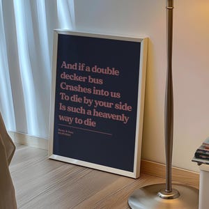 Custom Song Lyric Print | Music Poster | Wall Art | A5 A4 A3 | Typographic | Lyrics | Custom Print | Wall Decor | Special Personalised Gift NAVY/PINK