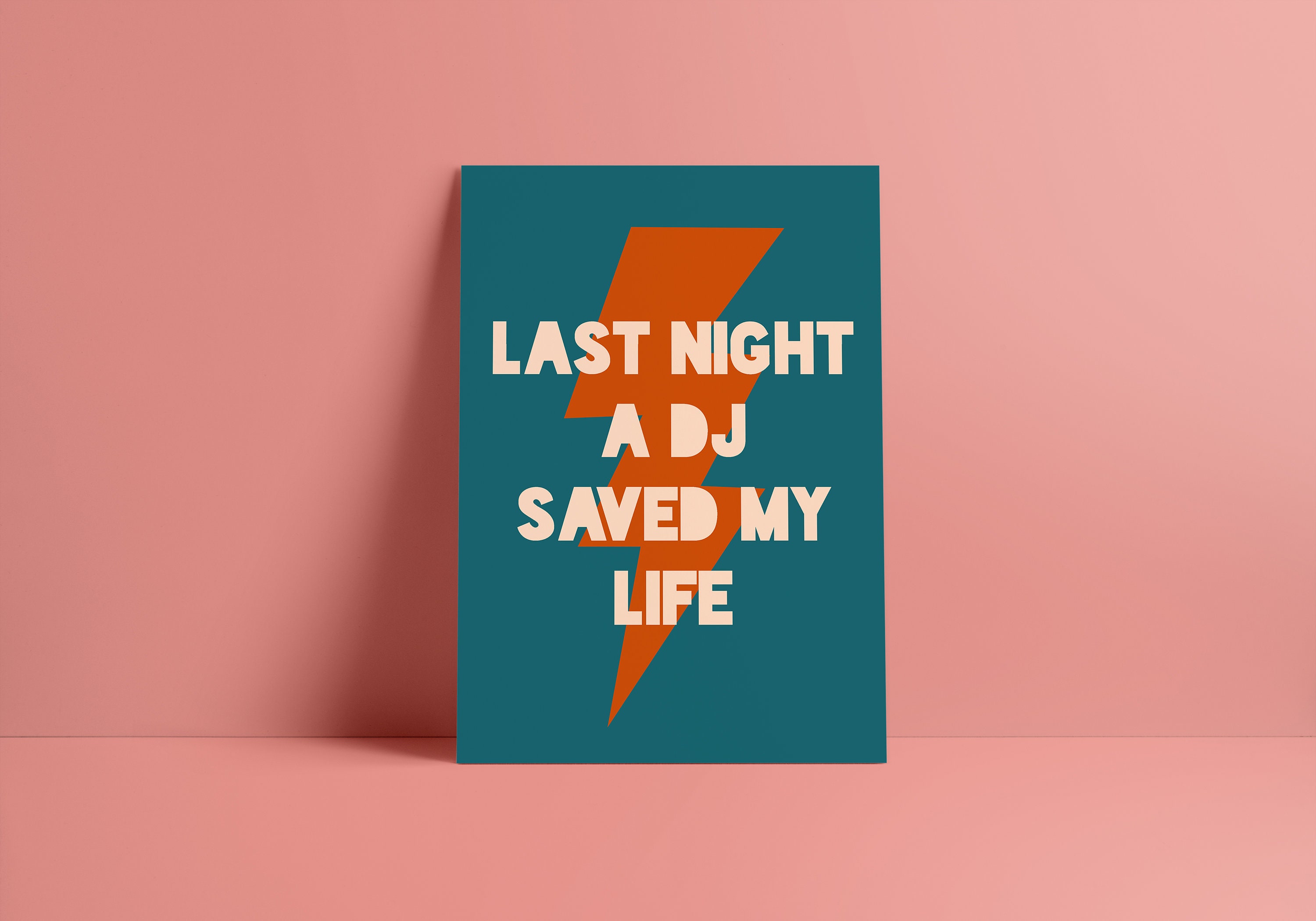 Last Night a DJ Saved My Life Indeep Lyric Print Etsy UK