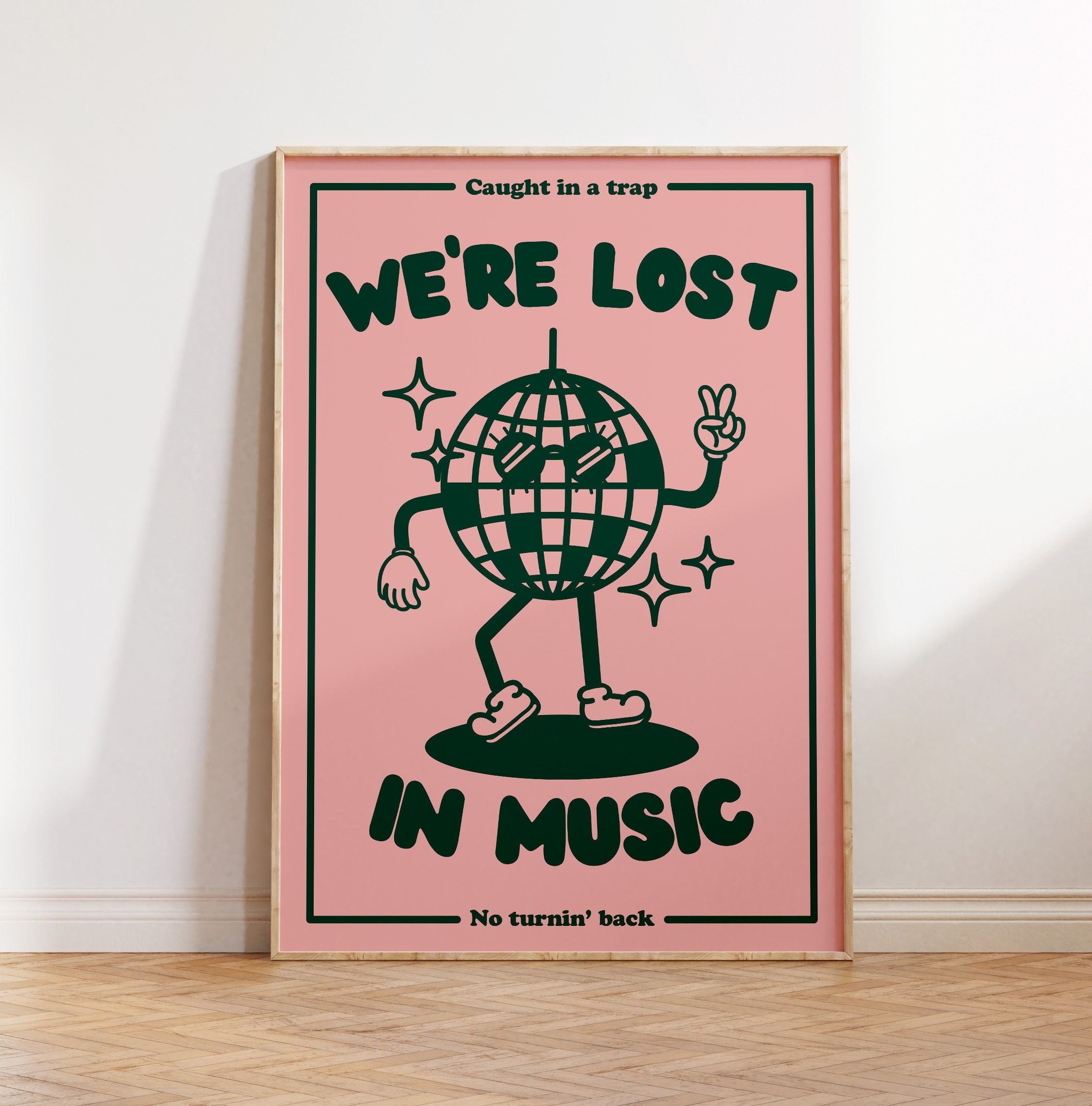 Lost in Music Disco Mascot Music Print Music Poster Etsy UK