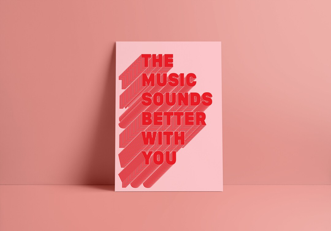 Music Sounds Better With You Print Music Poster Wall Art Etsy UK