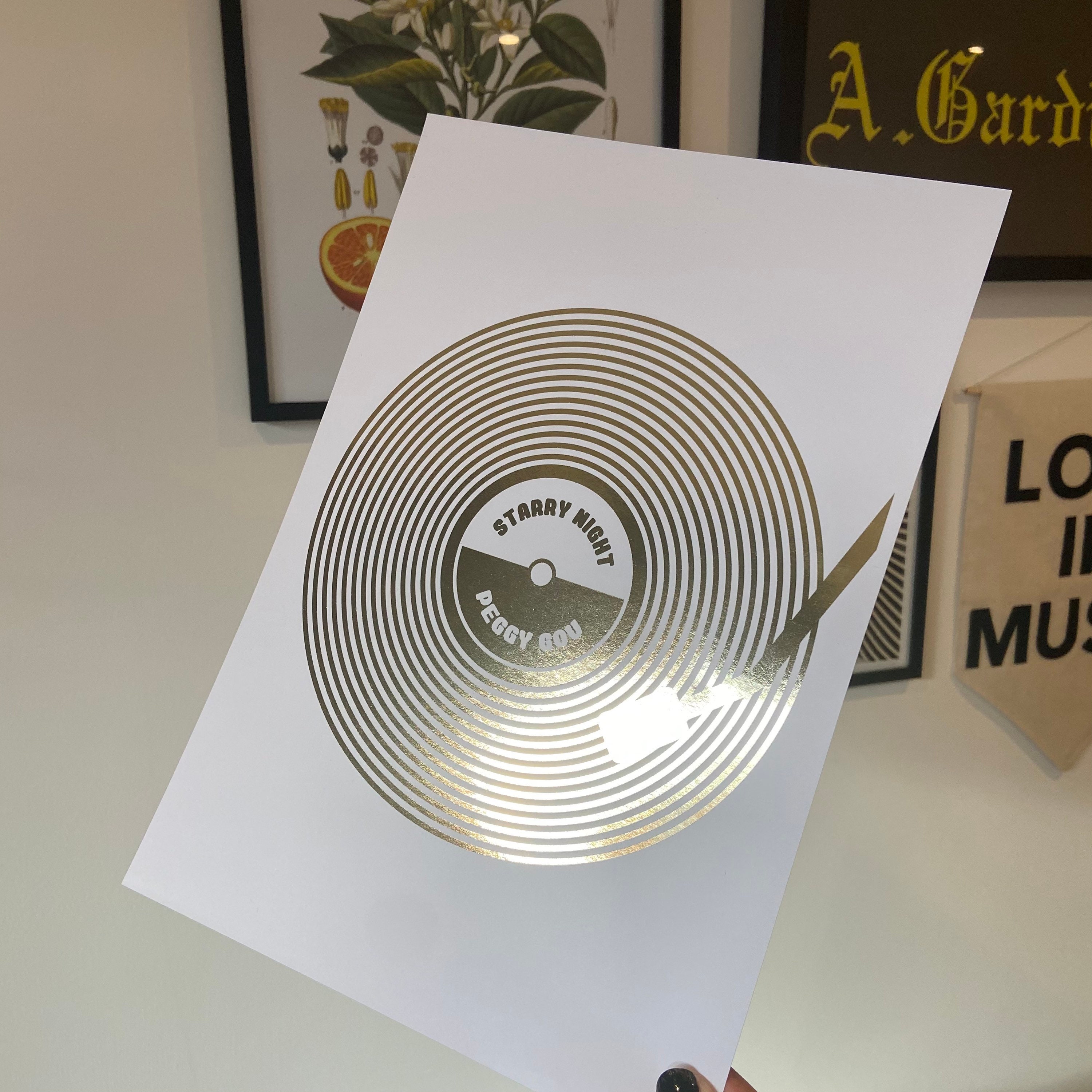 Foil personalised vinyl record print Etsy
