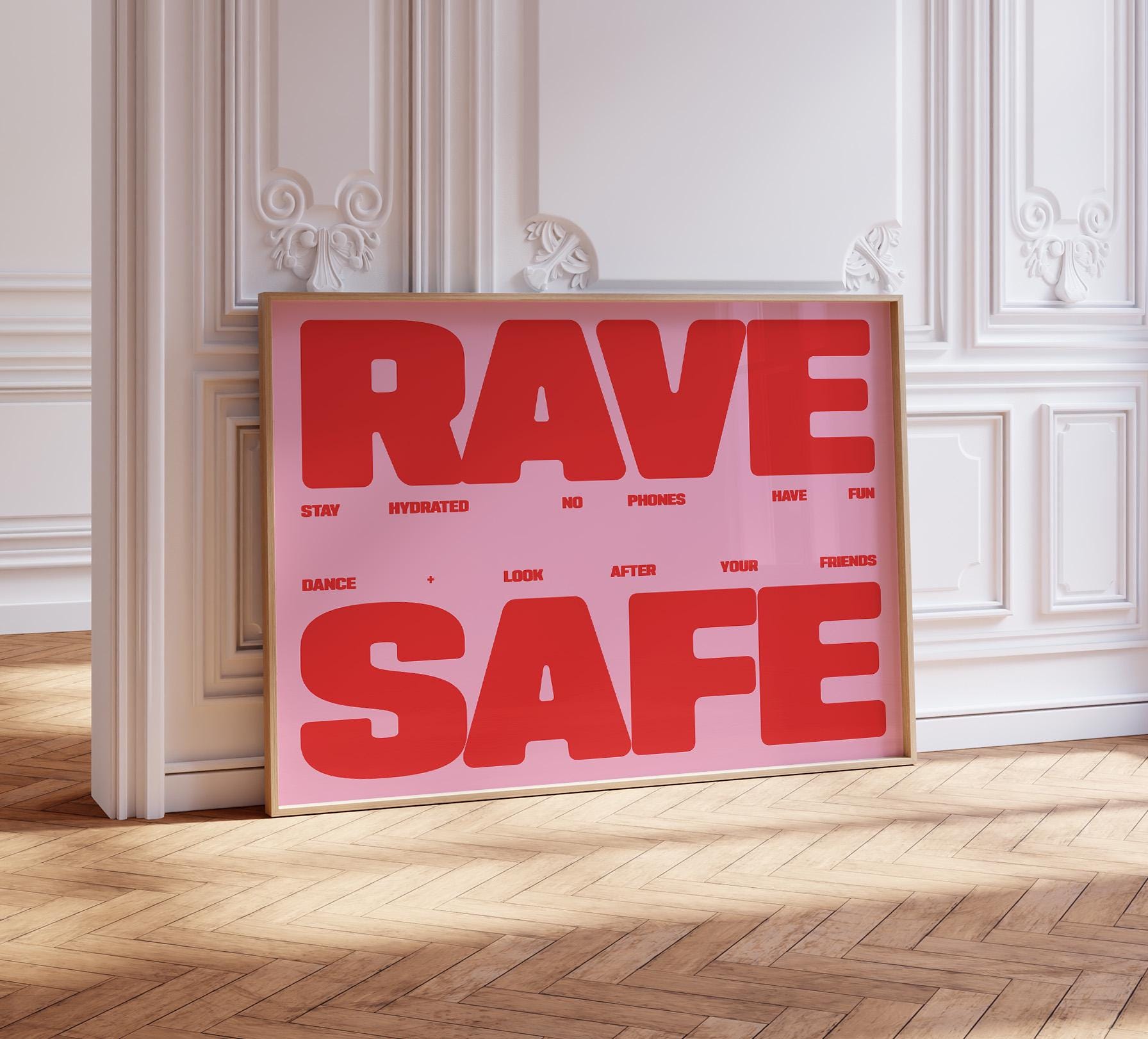 House Raving Rave Safe Print | Clubbing | Raving | Music Poster | Wall Art | Funky ...