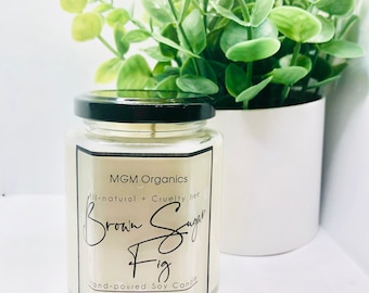 Brown Sugar Fig Soy Candle || Premium scented Soy Candle || Hand Made || American Made || Fall Candle || Christmas Candle