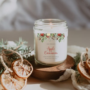 Apple Cinnamon Soy Candle || Premium scented Soy Candle || Hand Made || American Made || Christmas Candle