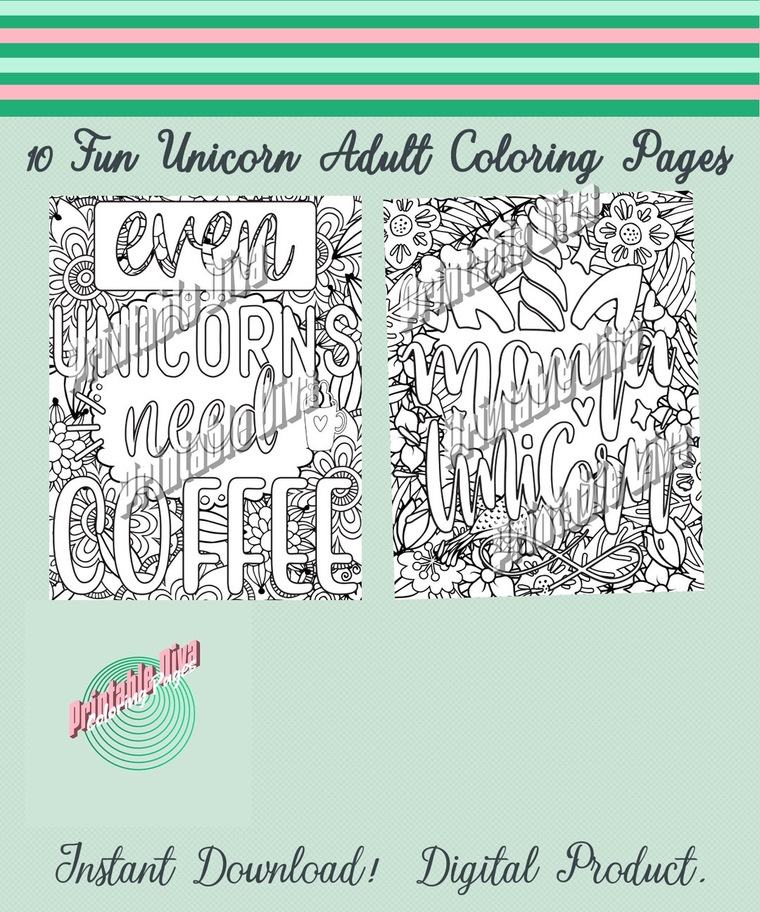 Fun Adult Unicorn Coloring Pages / Adult Pattern Unicorn Coloring Pages ...