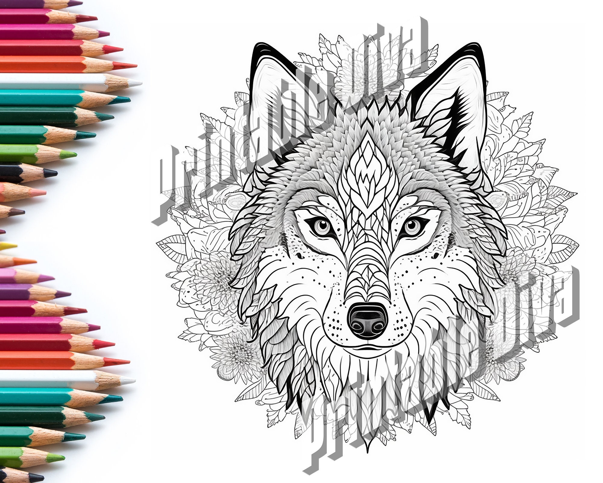 Wolf Mandala / Adult Coloring Pages / Intricate Coloring Pages ...