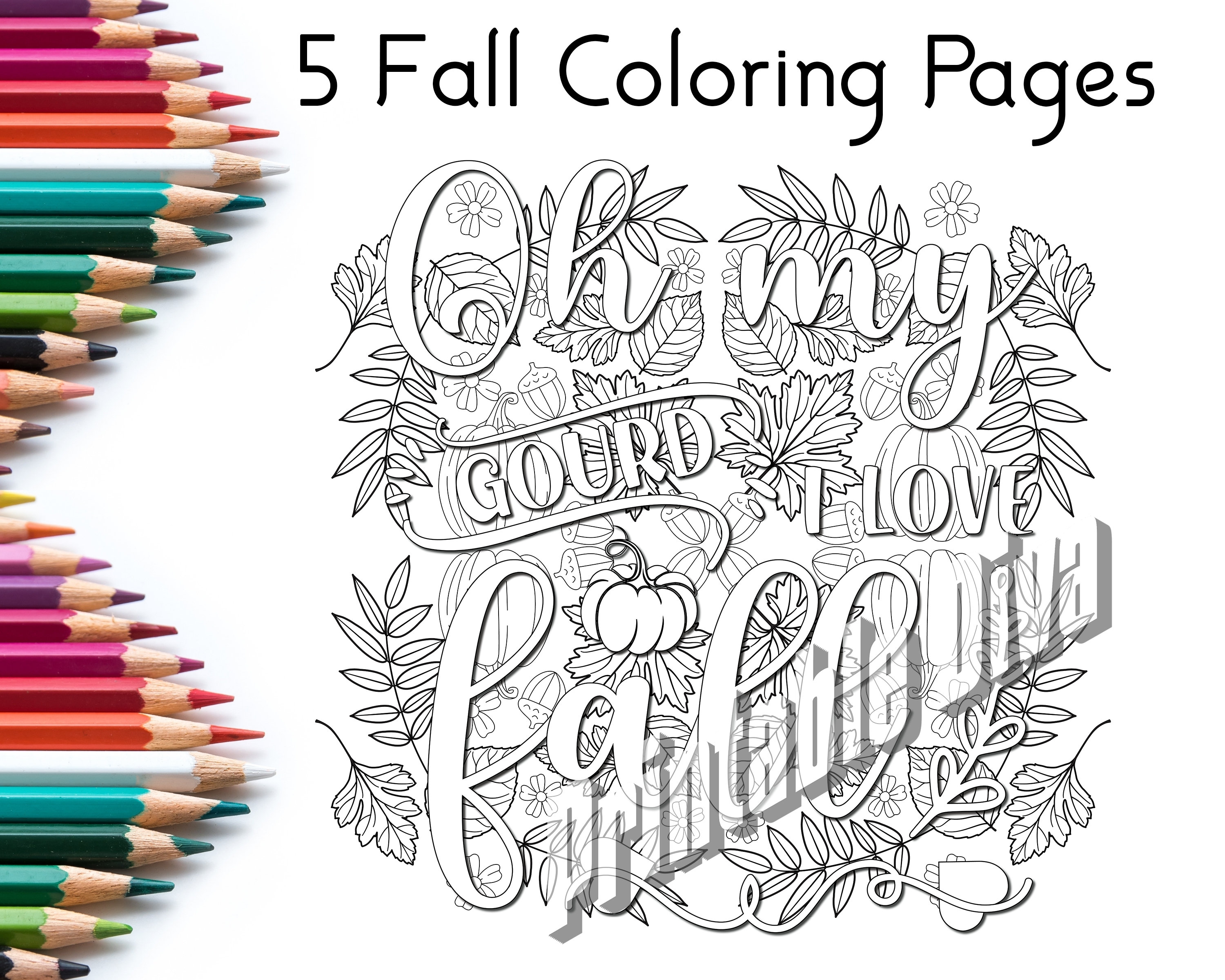 Adult Fall Coloring Pages / Instant Download / Fall Printables / Autumn ...