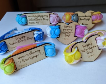 Personalized Valentine's Day Pop It Bracelet Favors