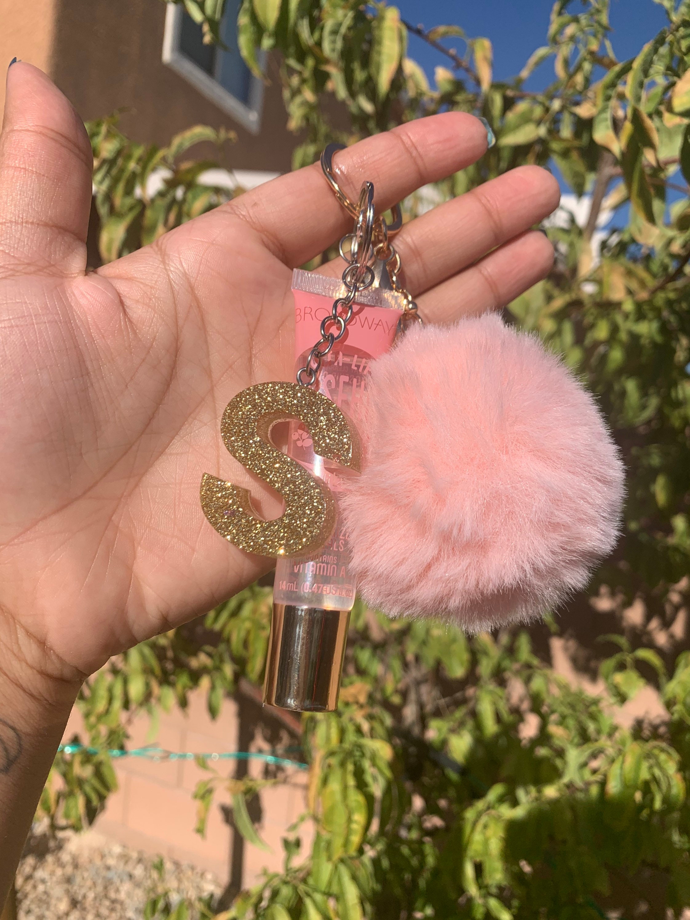 Music Album plaque, puff ball, resin letter keychain with lipgloss