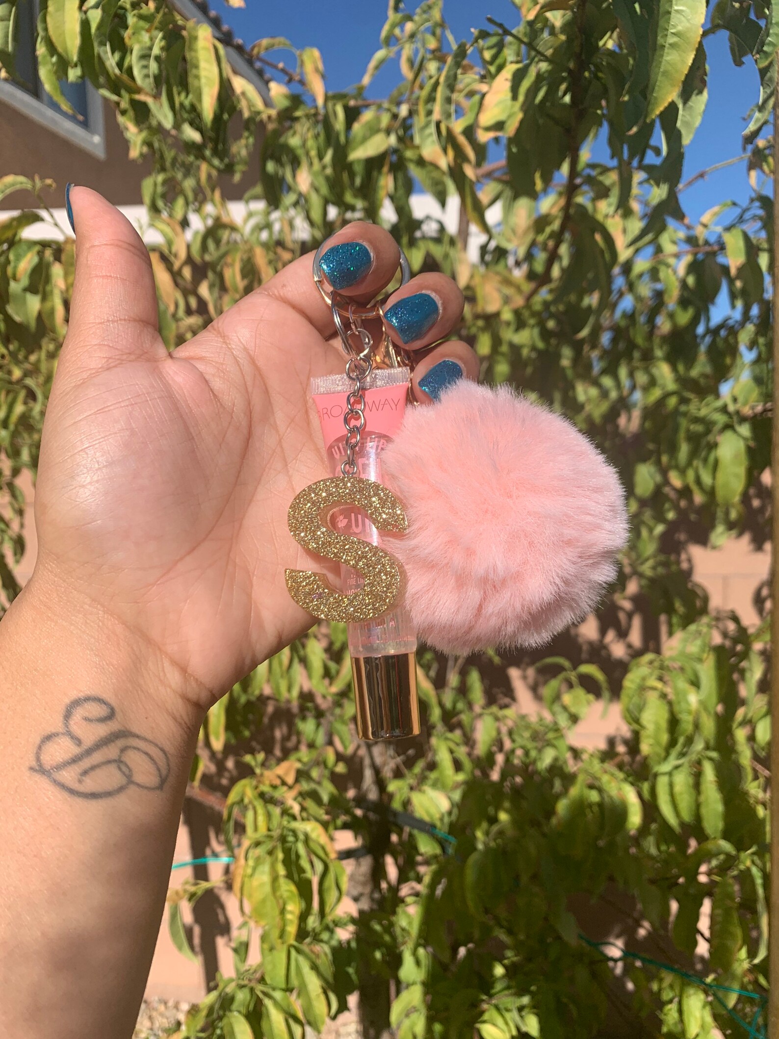 Resin Keychain Initial Keychains Music Keychains Lipgloss Etsy