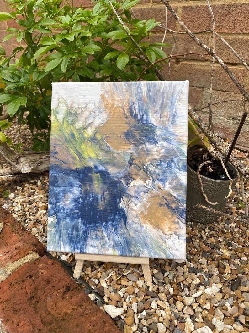 A4 Rectangular Canvas Acrylic Pour Painting A Combination of Etsy UK