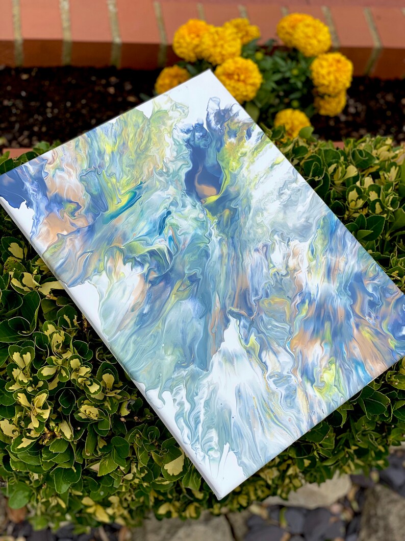 A4 Rectangular Canvas Acrylic Pour Painting A Combination of Etsy UK
