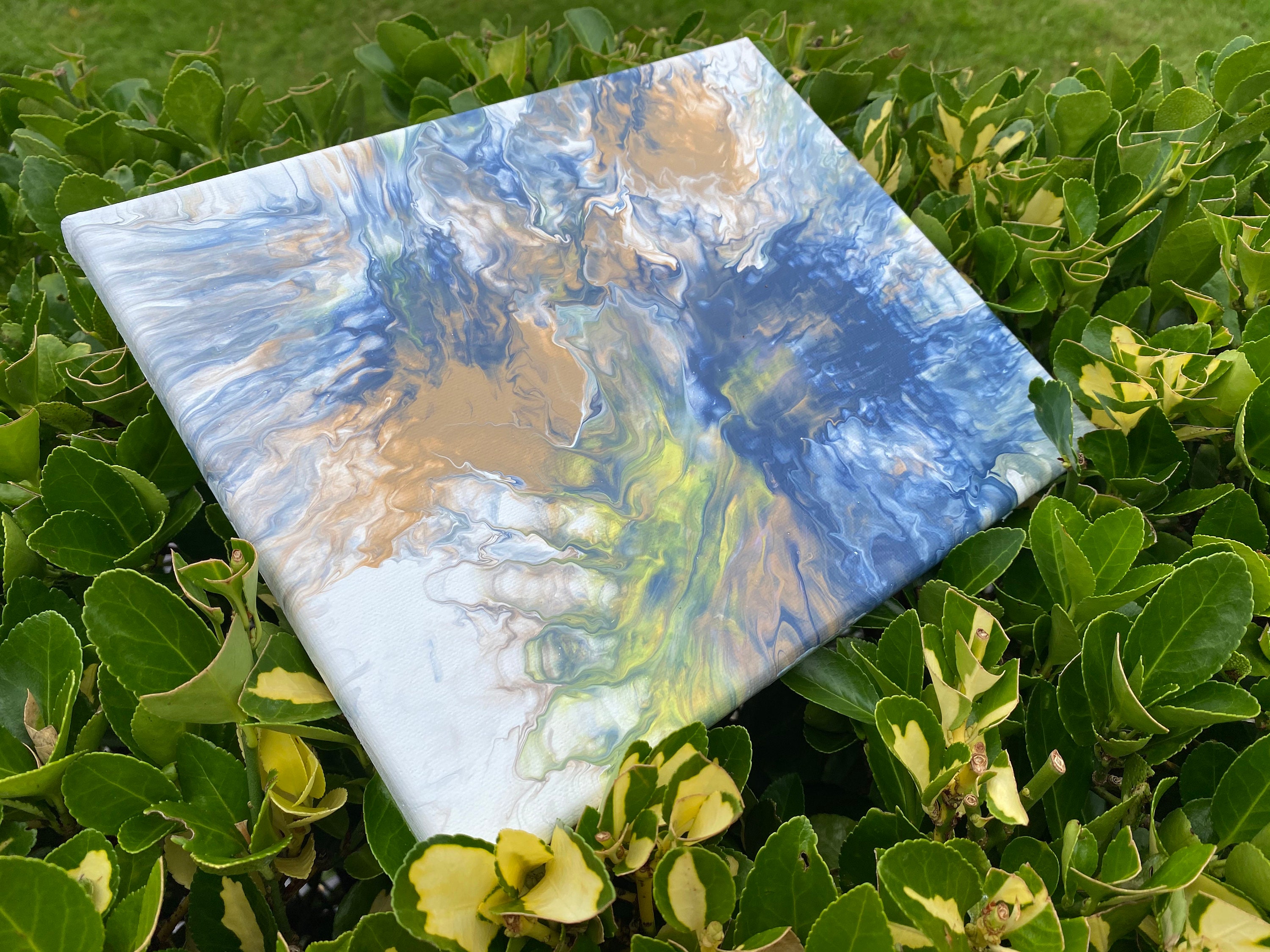 A4 Rectangular Canvas Acrylic Pour Painting A Combination of Etsy UK